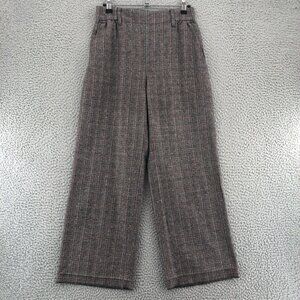 Wilfred Gray Plaid Wide Leg Pants